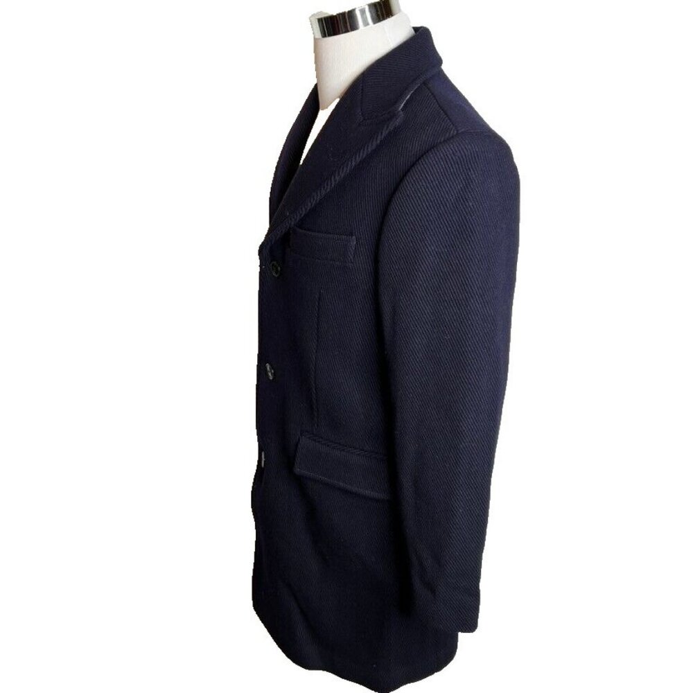 J.Crew Mens $598 Ludlow Topcoat Heavyweight Wool Navy Size 46R BS472 - Picture 9 of 13